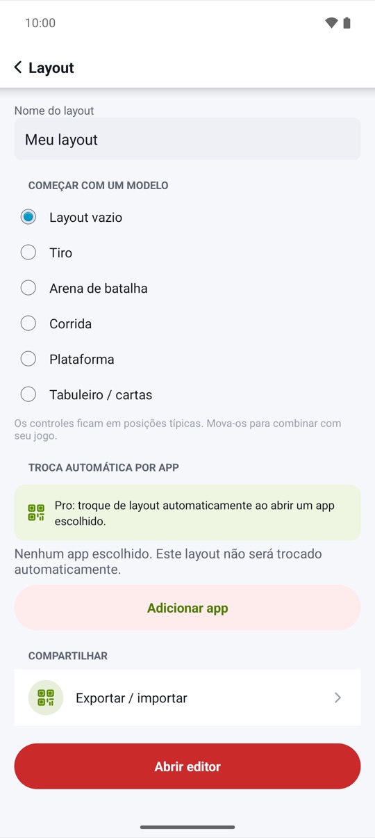 para cada app.