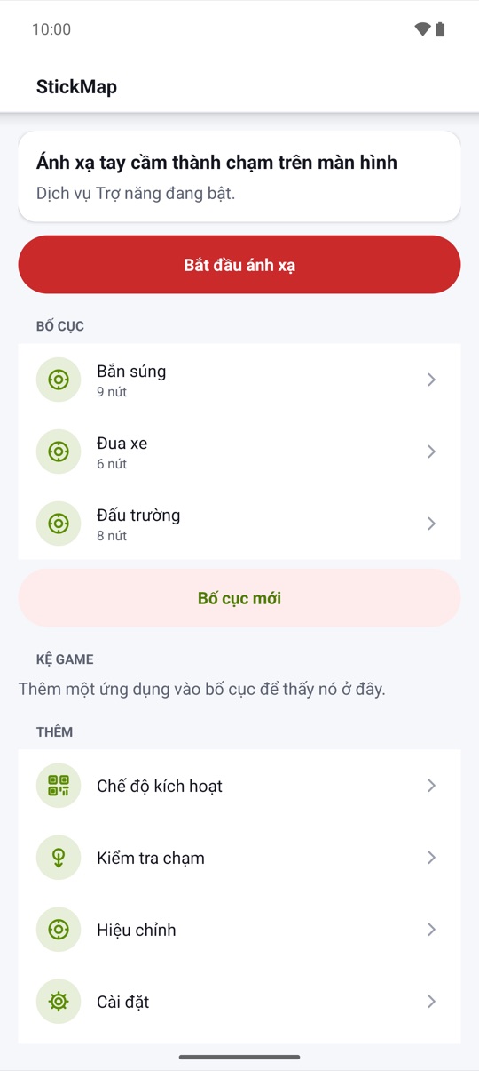 Đặt nút, gán phím,